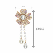Load image into Gallery viewer, Glitter Pearl Floral Beaded Hair Clip