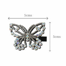Load image into Gallery viewer, Set of 2 Crystal Bow Butterfly Hair Clips
