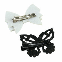Load image into Gallery viewer, Set of 2 Crystal Bow Butterfly Hair Clips