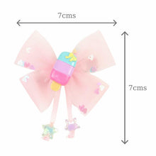Load image into Gallery viewer, Set of 2 Charms Bow Hair Clips