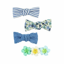 Load image into Gallery viewer, Set of 4 Fabric Bow Hair Clips