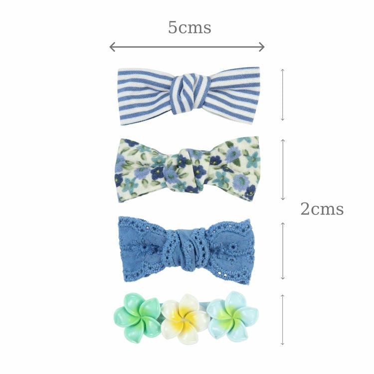 Set of 4 Fabric Bow Hair Clips