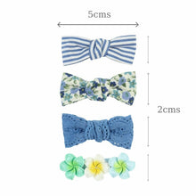 Load image into Gallery viewer, Set of 4 Fabric Bow Hair Clips
