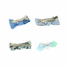 Load image into Gallery viewer, Set of 4 Fabric Bow Hair Clips