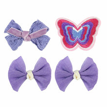 Load image into Gallery viewer, Set of 4 Fabric Butterfly Bow Hair Clips