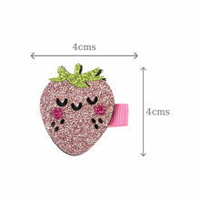 Load image into Gallery viewer, Set of 4 Glitter Fabric Hair Clips