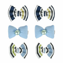 Load image into Gallery viewer, Set of 6 Fabric Bow Hair Clips