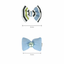 Load image into Gallery viewer, Set of 6 Fabric Bow Hair Clips