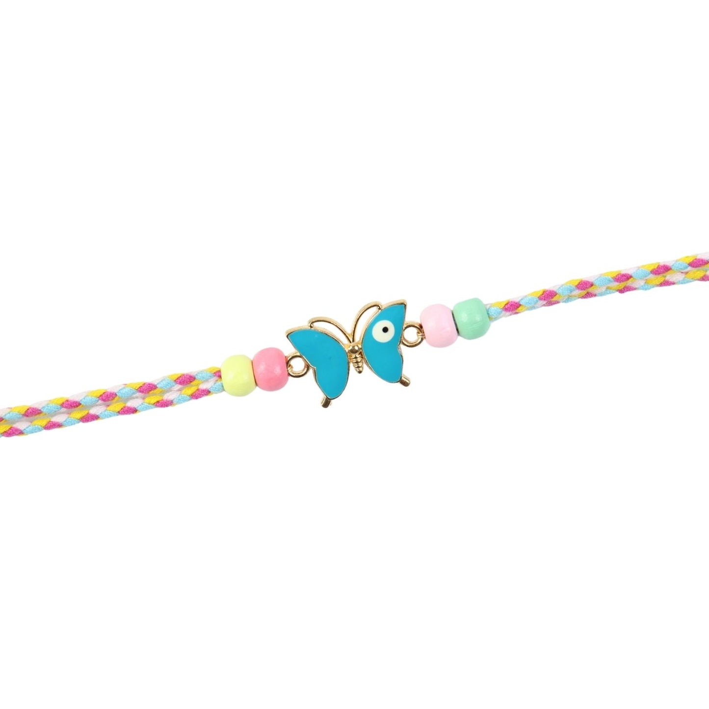 Butterfly Evil Eye Weaved Thread Bracelet Rakhi