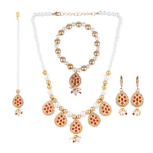 Load image into Gallery viewer, Kundan Stone Ethnic Jewellery Set for Girls - AC24-084