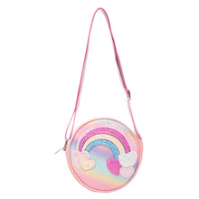 Load image into Gallery viewer, Rainbow Hearts Glitter Sling Bag - Light Pink