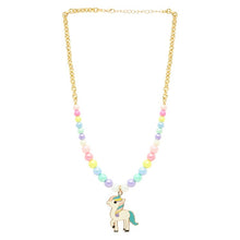 Load image into Gallery viewer, Unicorn Charm Beaded Chain Necklace