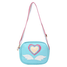 Load image into Gallery viewer, Glitter Heart Sling Bag - Blue