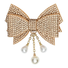 Load image into Gallery viewer, Glitter Bow Beaded Tassel Hair Clip