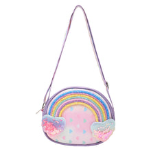 Load image into Gallery viewer, Rainbow Hearts Glitter Sequin Sling Bag - Purple