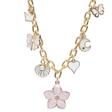 Load image into Gallery viewer, Floral Butterfly Multicharm Chain Necklace
