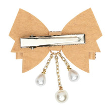 Load image into Gallery viewer, Glitter Bow Beaded Tassel Hair Clip