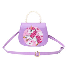 Load image into Gallery viewer, Unicorn Sling Bag Beaded Handle - Purple