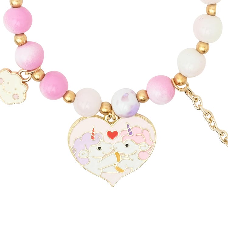 Heart Unicorn Charm Beaded Bracelet