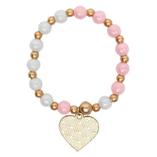 Load image into Gallery viewer, Heart Charm Beaded Bracelet