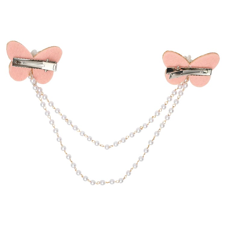 Butterfly Glitter Charm Beaded Hair Clip