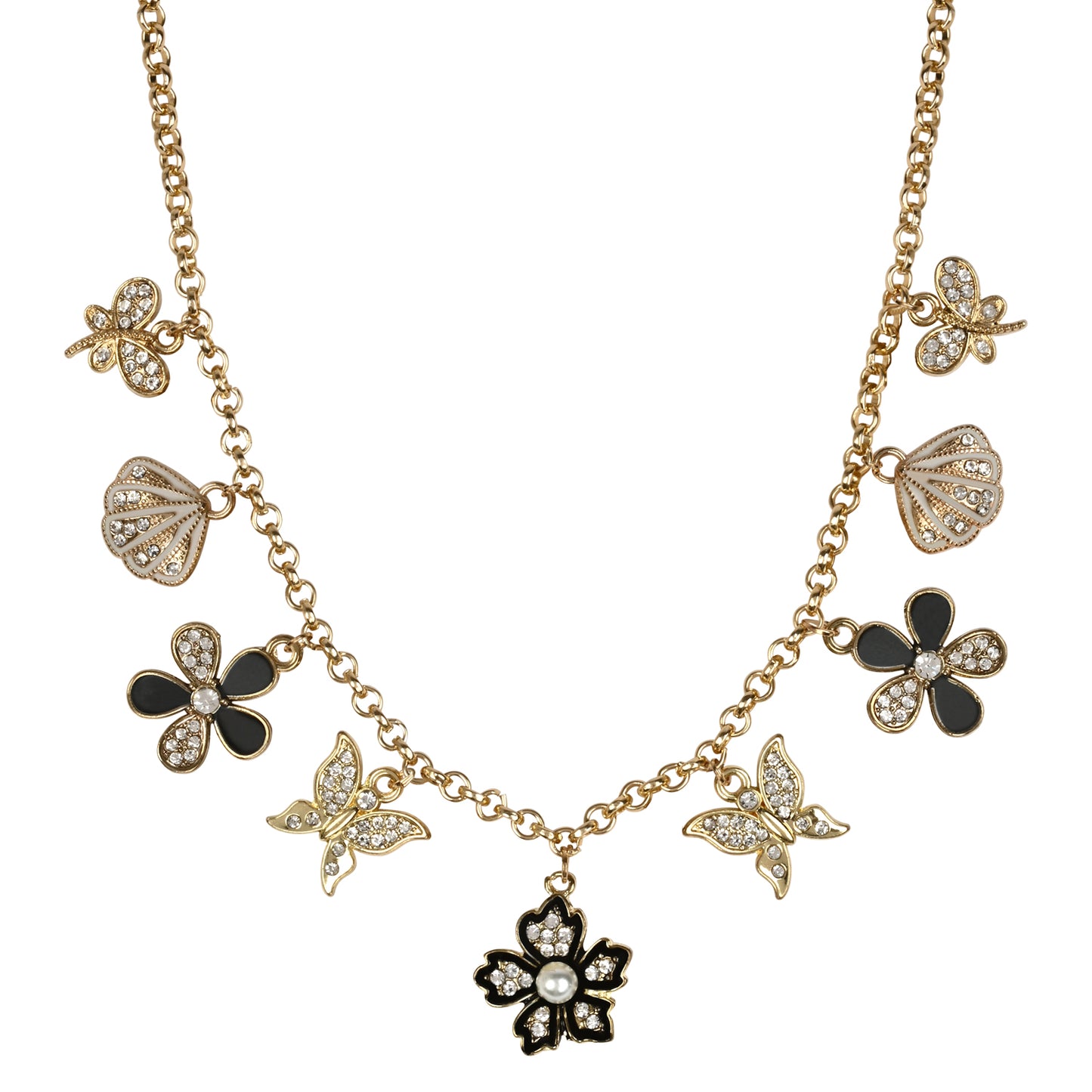 Diamond Stone Charm Necklace