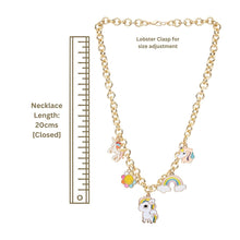 Load image into Gallery viewer, Unicorn Rainbow Multicharm Chain Necklace
