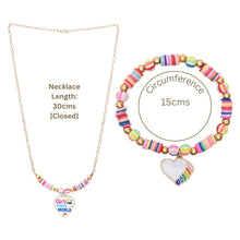 Load image into Gallery viewer, Heart Charm Necklace Bracelet Set