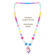 Load image into Gallery viewer, Unicorn Beaded Necklace Bracelet Hair Clip Jewellery Set