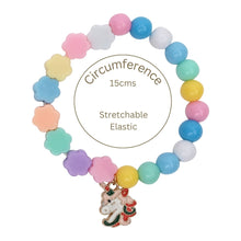 Load image into Gallery viewer, Unicorn Rainbow Charm Set of 2 Beaded Bracelets