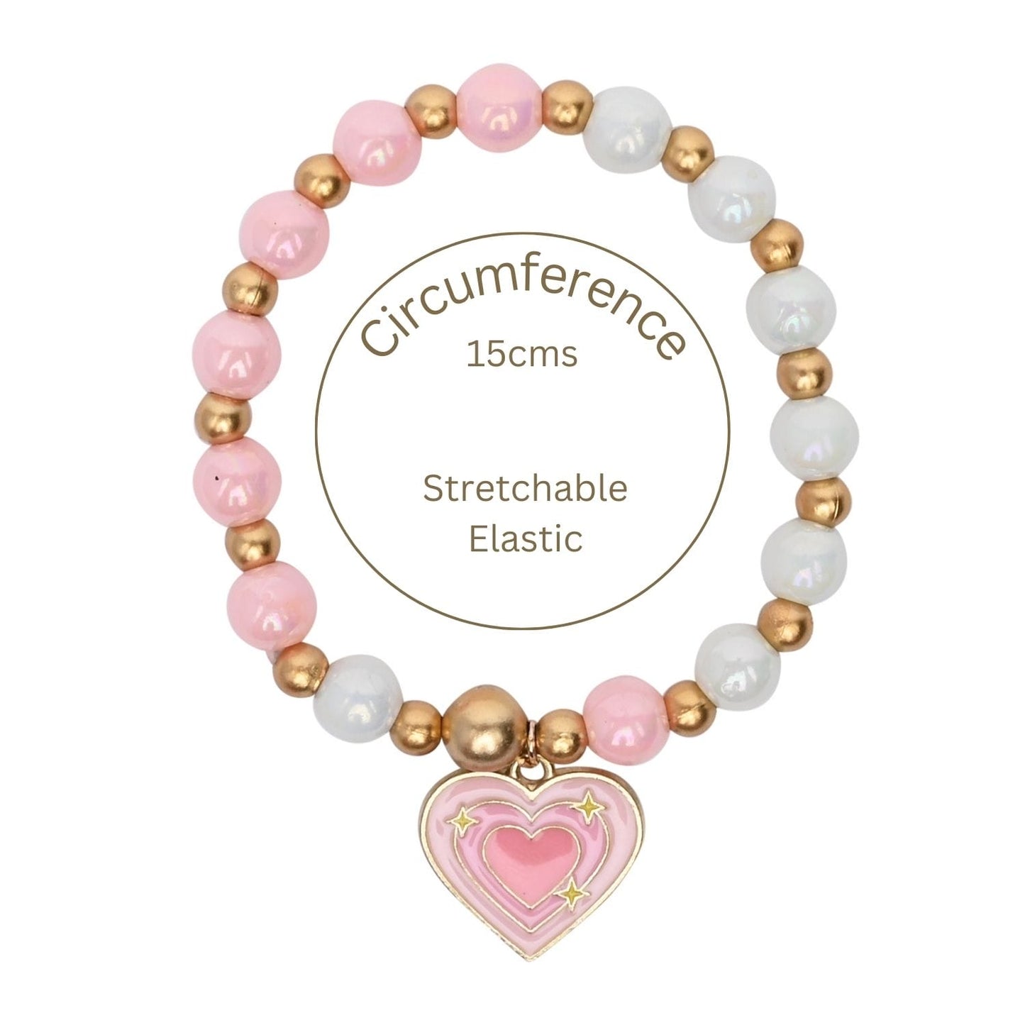 Heart Charm Beaded Bracelet