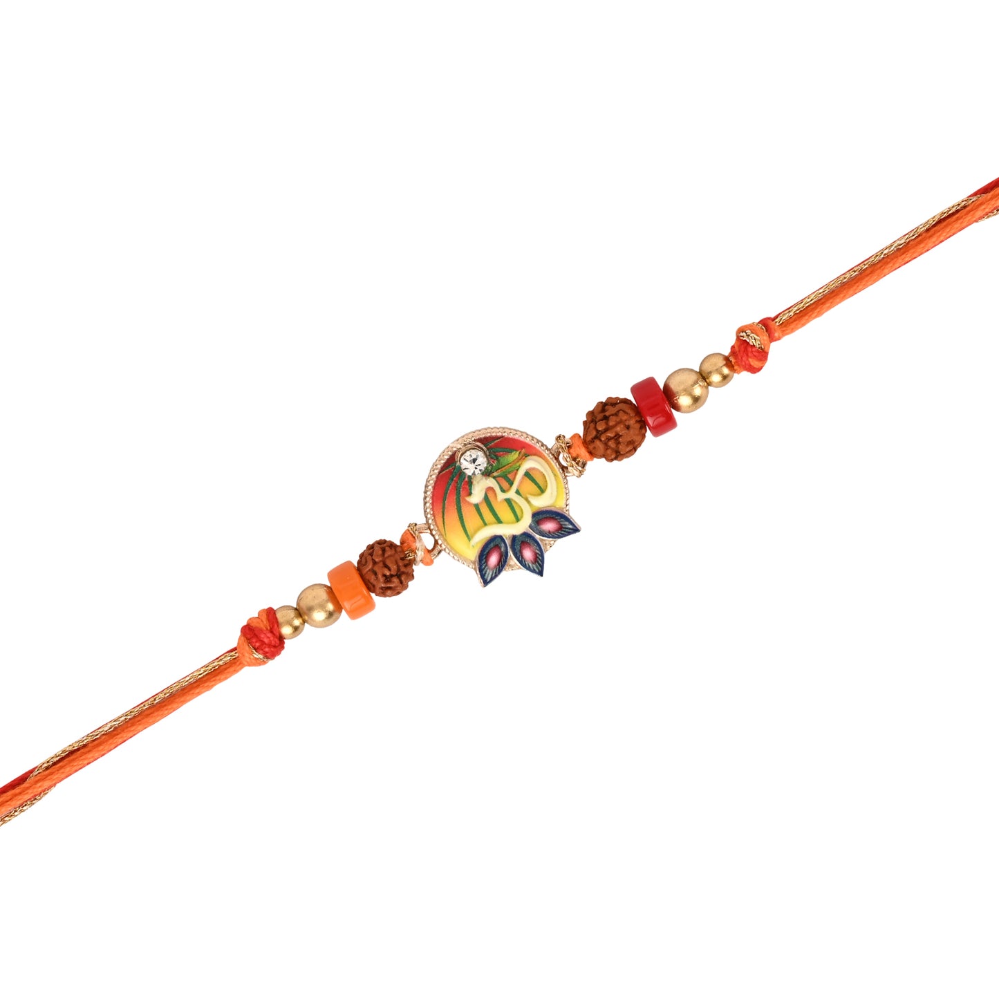 Om Charm Bracelet Rakhi Set for Bhai Bhabhi