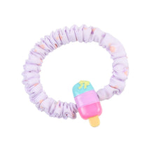 Load image into Gallery viewer, Ice-Cream Cake Charms Set of 2 Fabric Hair Ties