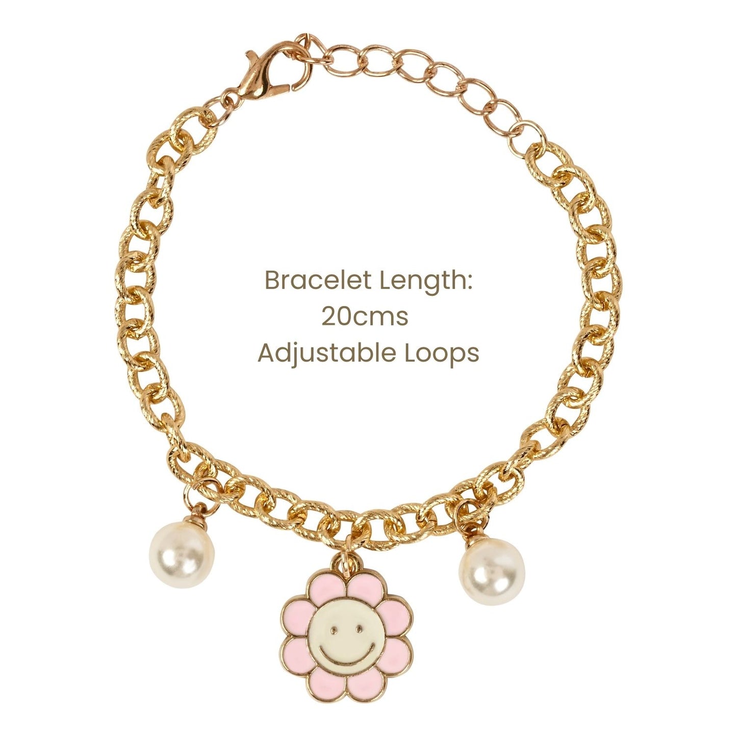 Floral Charm Bracelet Set of 3