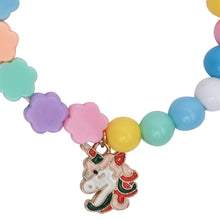 Load image into Gallery viewer, Unicorn Rainbow Charm Set of 2 Beaded Bracelets