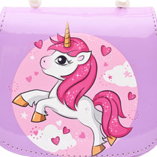 Load image into Gallery viewer, Unicorn Sling Bag Beaded Handle - Purple