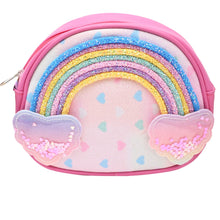 Load image into Gallery viewer, Rainbow Hearts Glitter Sequin Sling Bag - Pink