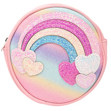 Load image into Gallery viewer, Rainbow Hearts Glitter Sling Bag - Light Pink