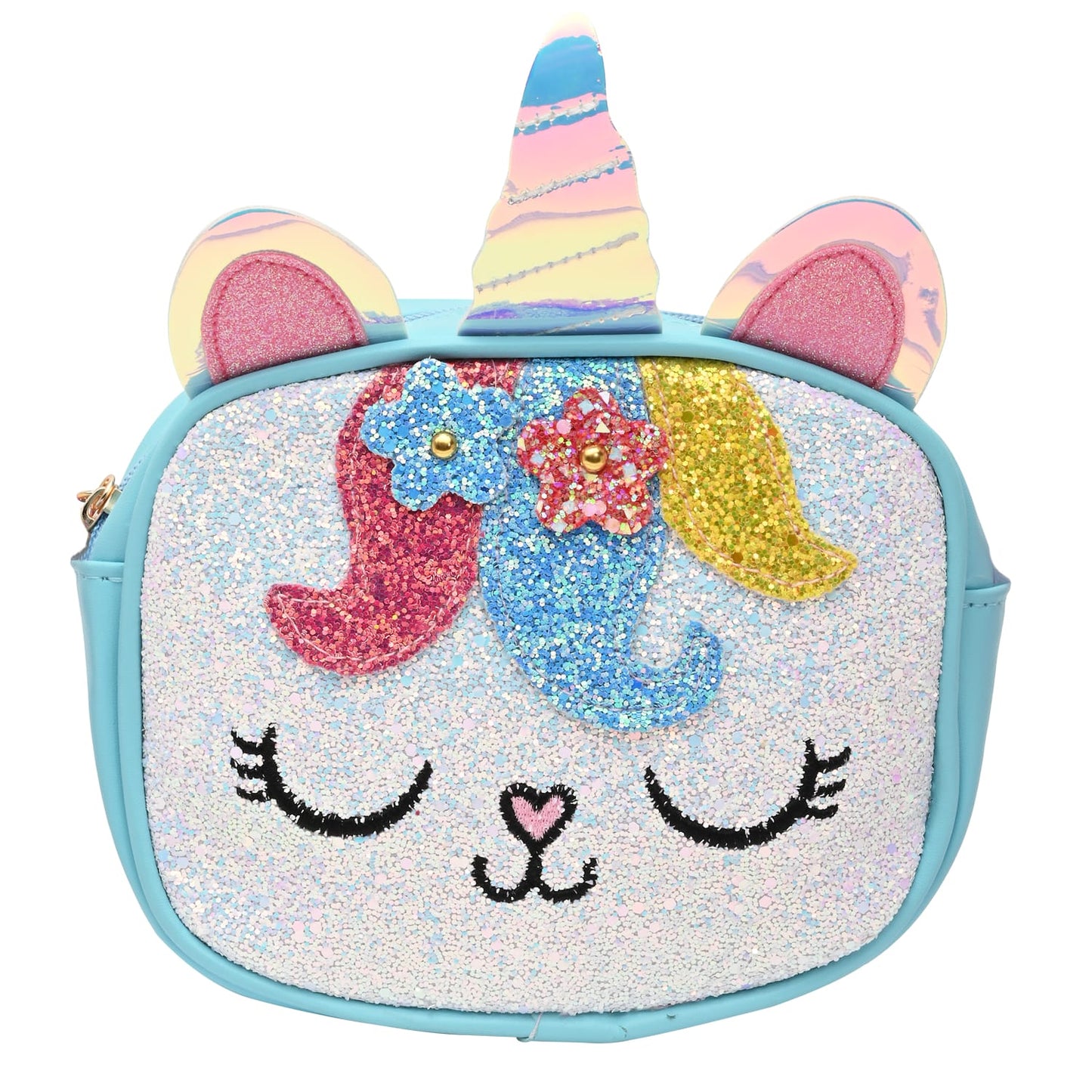 Unicorn Glitter Sling Bag - Blue