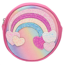 Load image into Gallery viewer, Rainbow Hearts Glitter Sling Bag - Pink