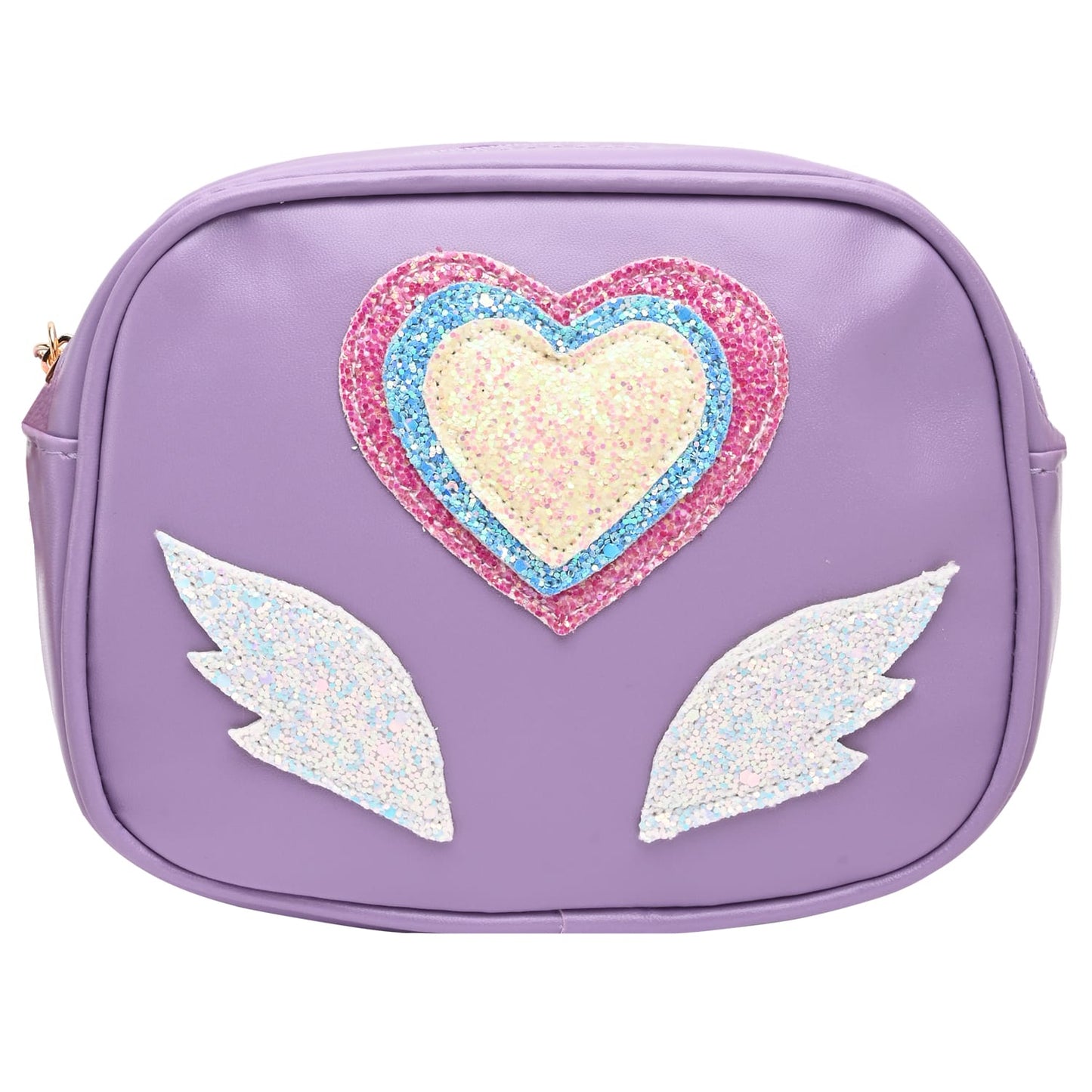 Glitter Heart Sling Bag - Purple
