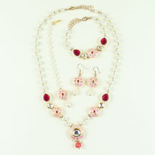 Load image into Gallery viewer, Meenakari Kundan Jewellery Set