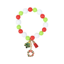 Load image into Gallery viewer, Christmas Charms Beaded Bracelet Red::Green::White