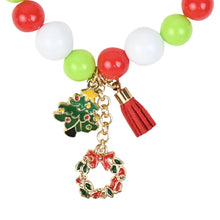 Load image into Gallery viewer, Christmas Charms Beaded Bracelet Red::Green::White