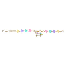 Load image into Gallery viewer, Unicorn Heart Charms Chain Bracelet - Pink, Blue, Green, Yellow