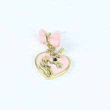 Load image into Gallery viewer, Unicorn Heart Charms Earrings - Pink