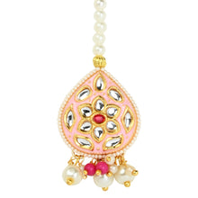 Load image into Gallery viewer, Kundan Studded Meenakari Stone Maang Tikka