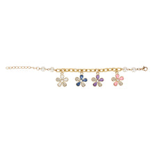 Load image into Gallery viewer, Multi Floral Charms Chain Bracelet