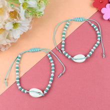 Load image into Gallery viewer, Beaded Beach Shell Adjustable Anklet - Set of 2