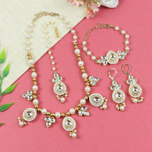 Load image into Gallery viewer, jewellery girls women ladies necklace bracelet maang tikka earring gift accessories cute stylish fancy fashion children combo set ethnic festive wedding puja pooja